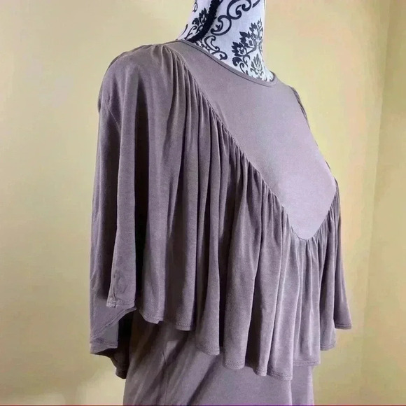 Anthro Annabelle Lavender Western Cowgirl Rayon Ruffle Scoop Peasant Top Size S - Picture 4 of 9